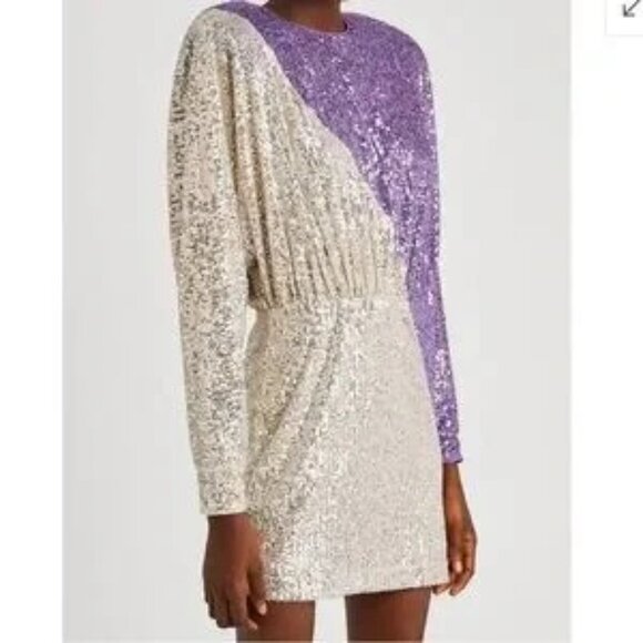 Rotate by Birger Christensen Purple & Silver Sequin Dress SZ8 - Picture 2 of 10